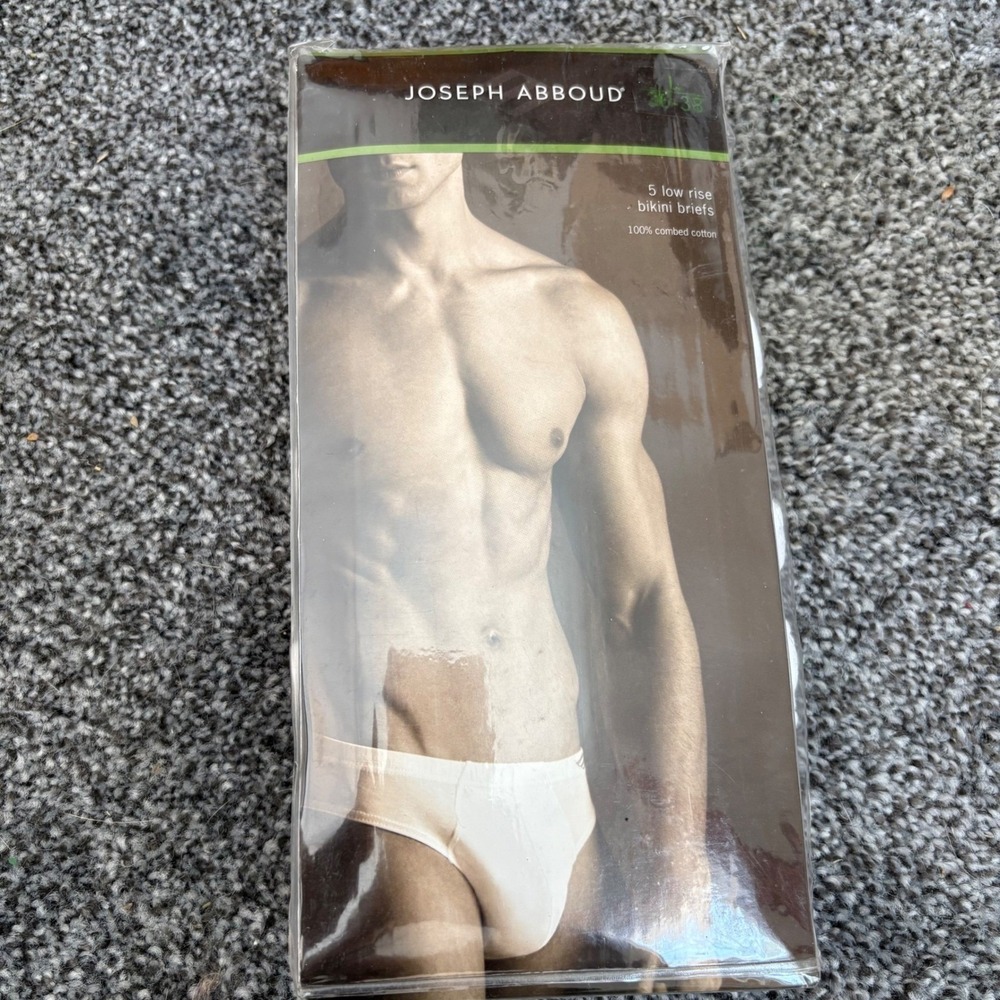 Bundle of 4 Joseph Abboud Mens 5 Pack Low Rise Briefs White 100% Combed